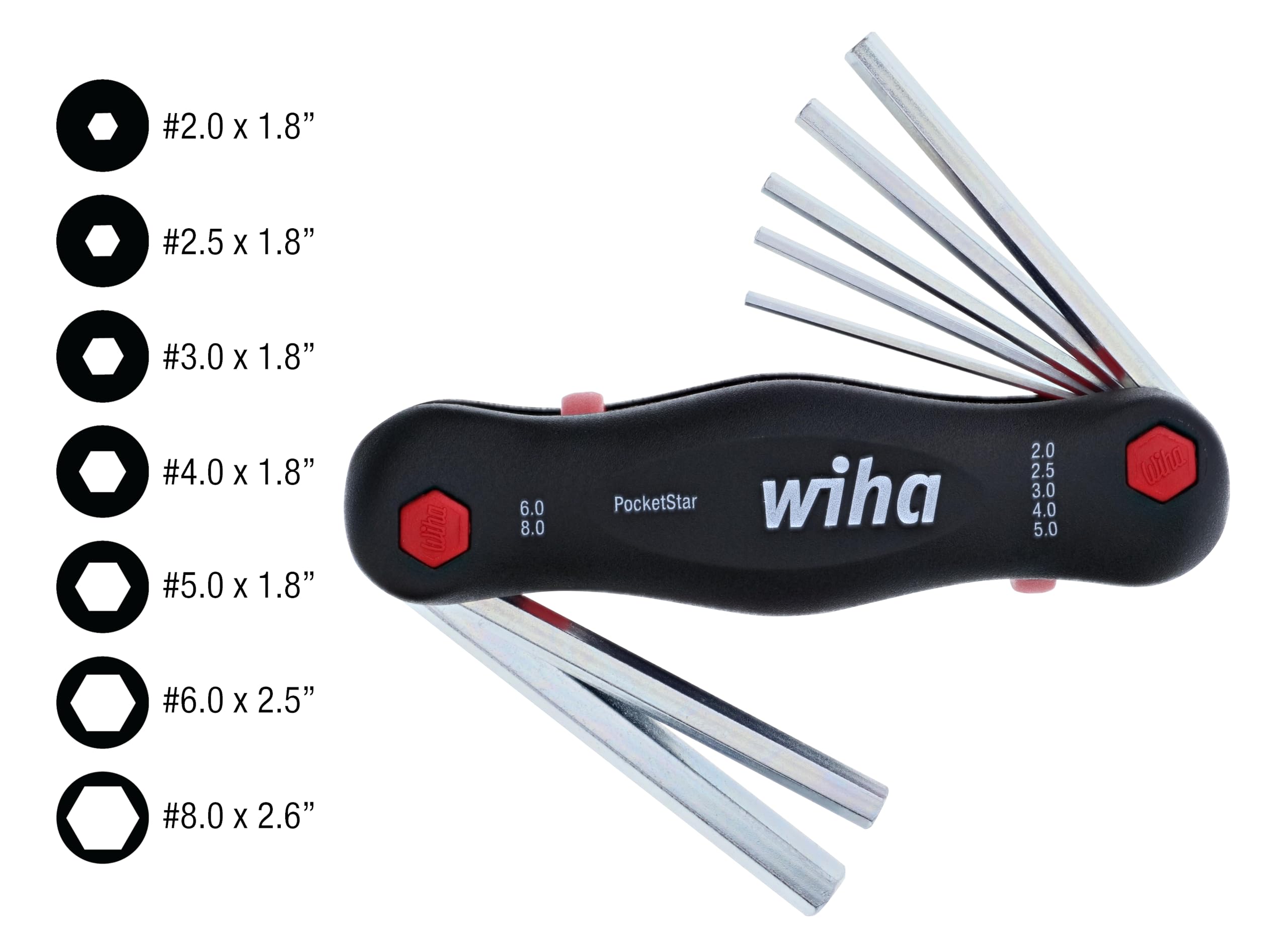 K★H✕4 Wiha 35195 Metric Pocket Star Fold Up Key Set with Large